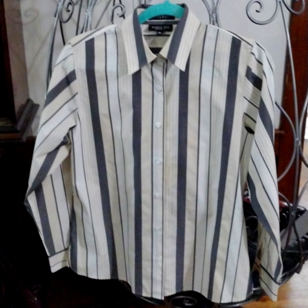 Foxcroft Woman's Wrinkle Free Shaped Fit Button Down Size 41@